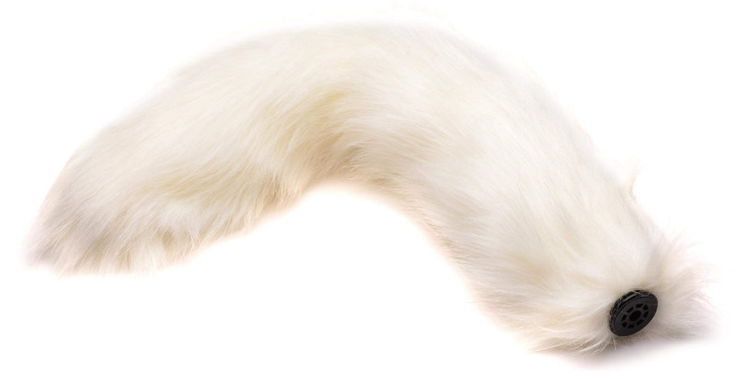 Small Anal Plug with Interchangeable Fox Tail - White - The Dildo Hub