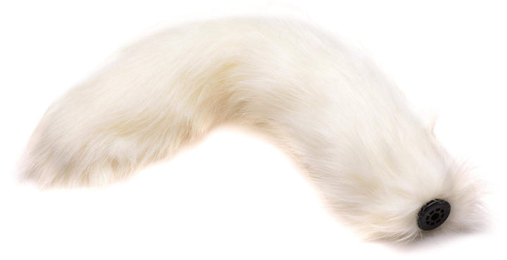 Small Anal Plug with Interchangeable Fox Tail - White - The Dildo Hub