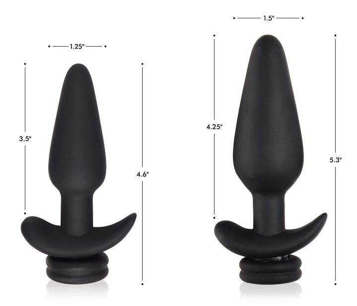 Small Vibrating Anal Plug with Interchangeable Fox Tail - Black and White - The Dildo Hub