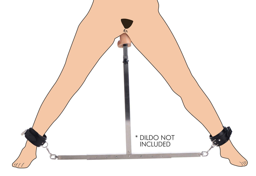 Squat Anal Impaler with Spreader Bar and Cuffs - The Dildo Hub