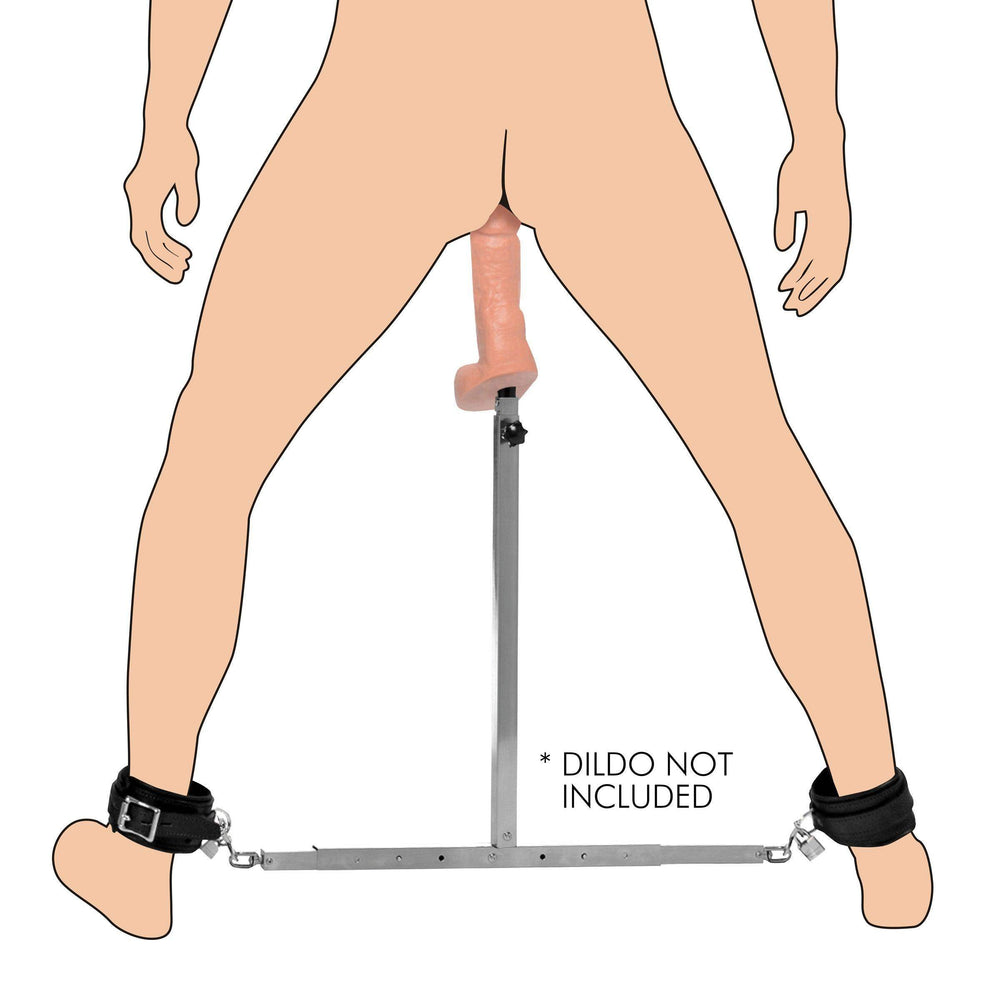 Squat Anal Impaler with Spreader Bar and Cuffs - The Dildo Hub