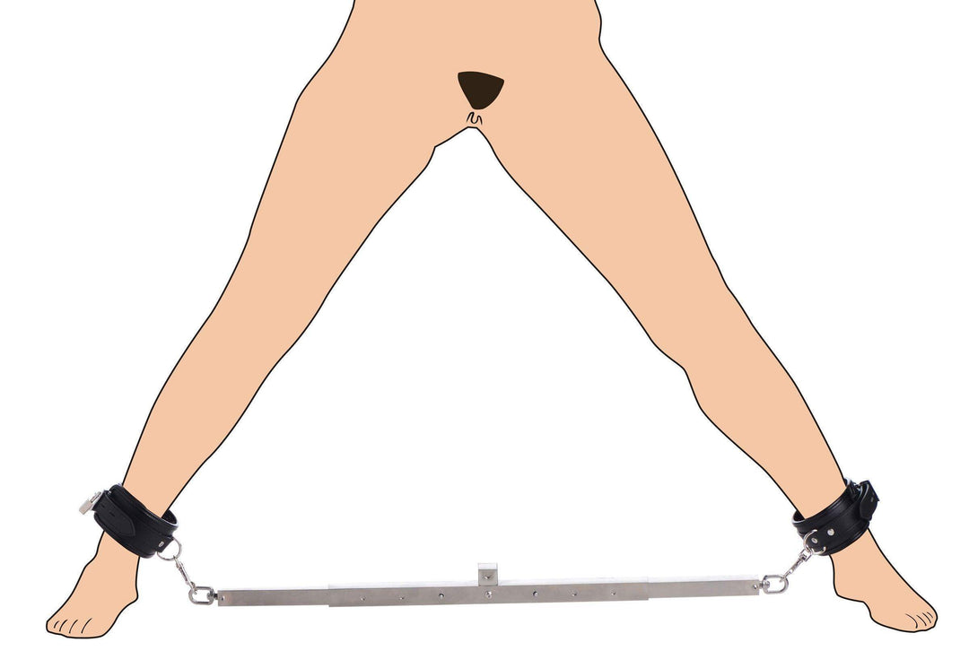 Squat Anal Impaler with Spreader Bar and Cuffs - The Dildo Hub