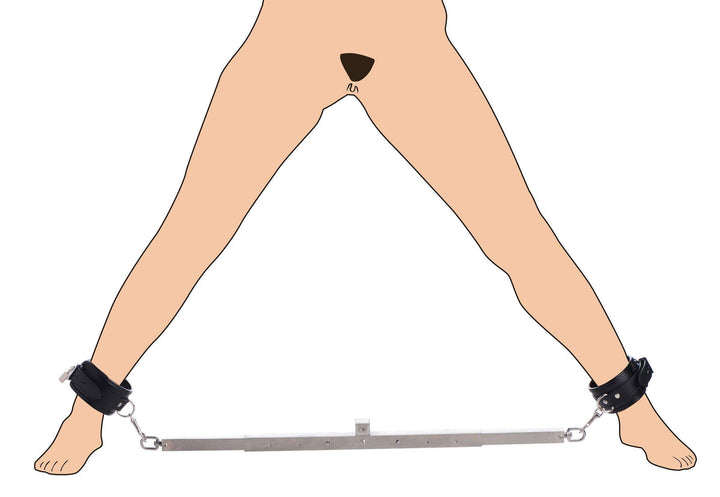 Squat Anal Impaler with Spreader Bar and Cuffs - The Dildo Hub
