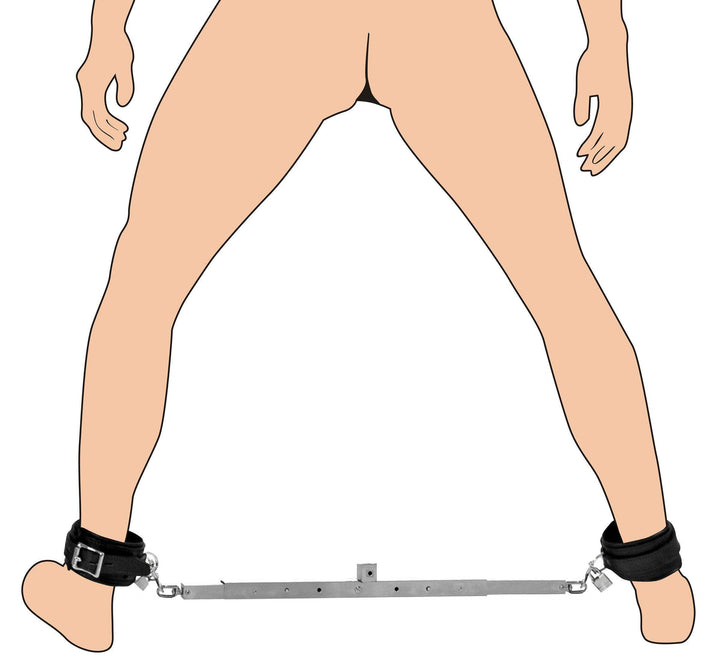 Squat Anal Impaler with Spreader Bar and Cuffs - The Dildo Hub