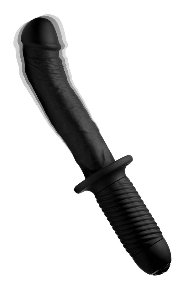 The Large Realistic 10X Silicone Vibrator with Handle  The Dildo Hub