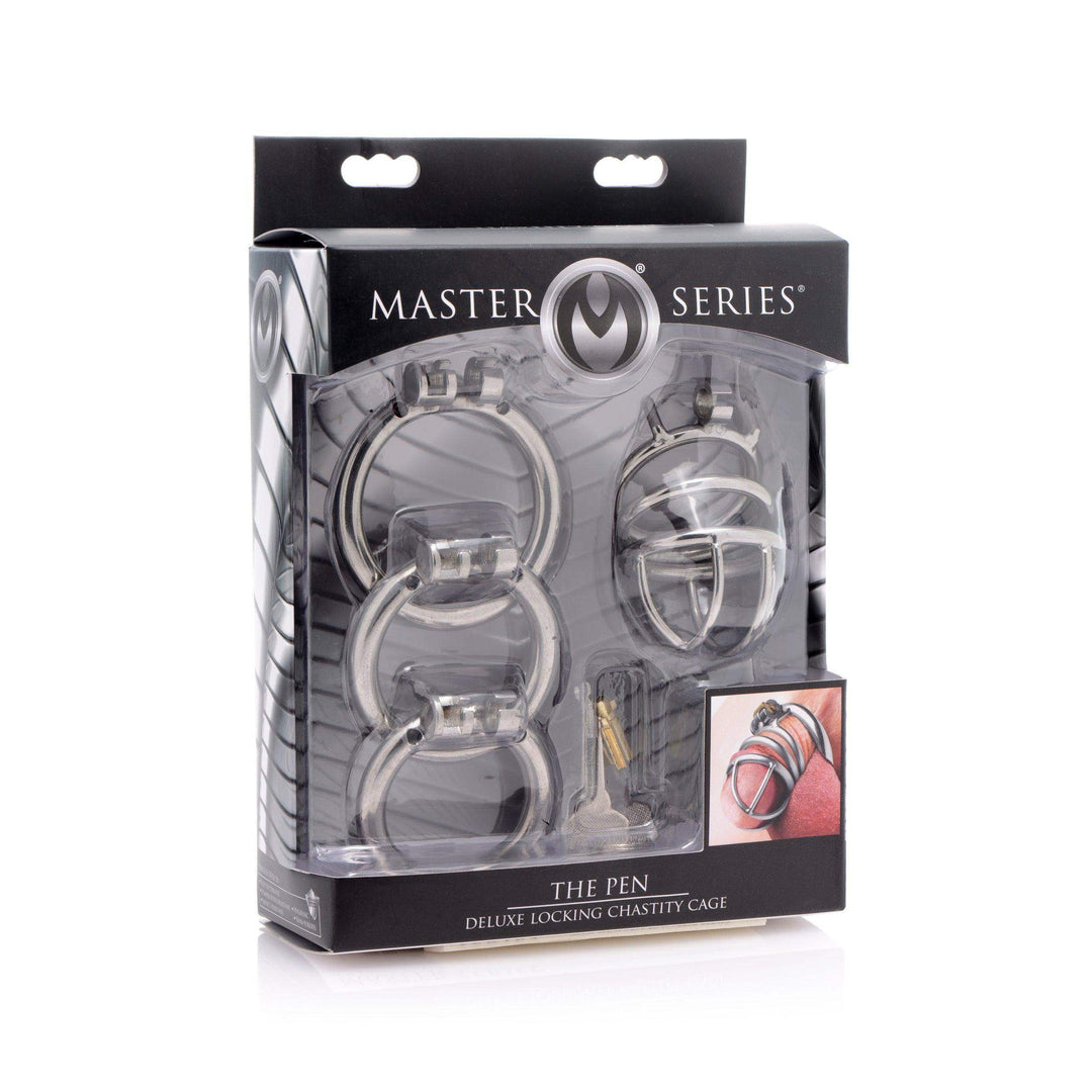 The Pen Deluxe Stainless Steel Locking Chastity Cage - The Dildo Hub