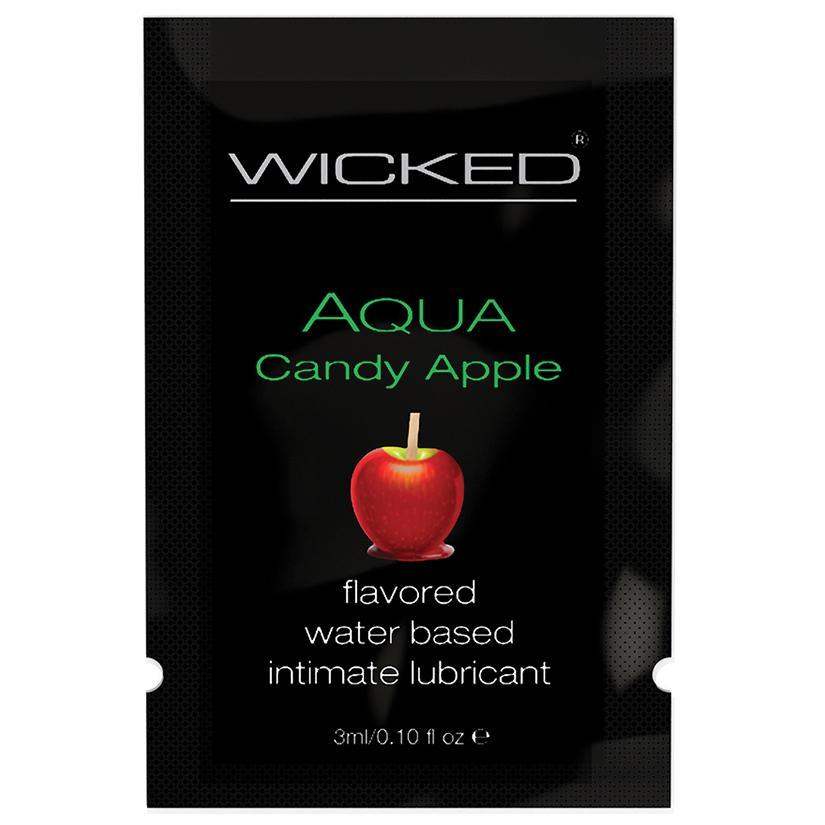 Wicked Aqua Candy Apple Flavored Water-Based Lubricant 0.10 oz. - The Dildo Hub