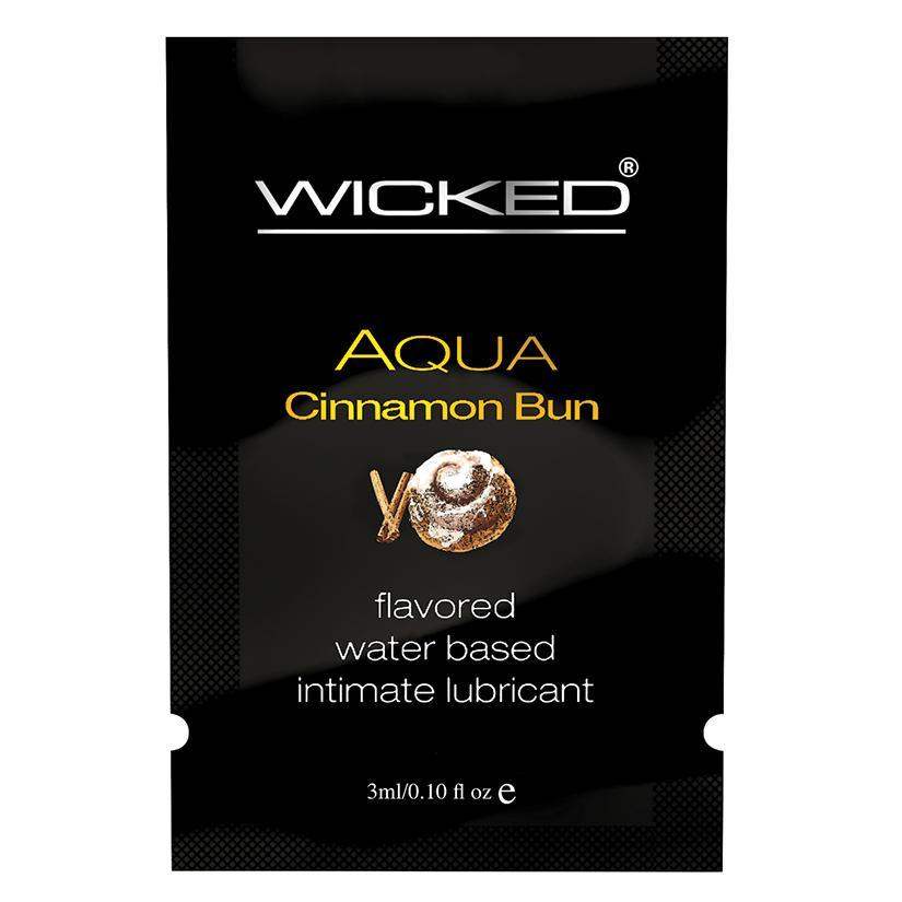 Wicked Aqua Cinnamon Bun Water-Based Lubricant 0.10 oz. - The Dildo Hub