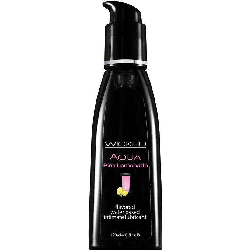 Wicked Aqua Pink Lemonade Flavored Water-Based Lubricant - 4 Oz. - The Dildo Hub
