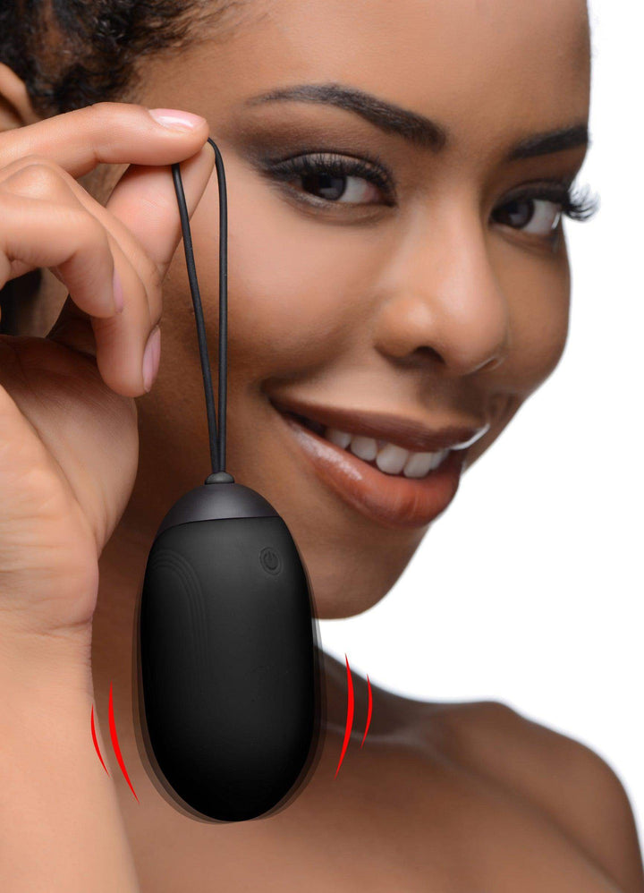 XL Silicone Vibrating Egg - Black - The Dildo Hub