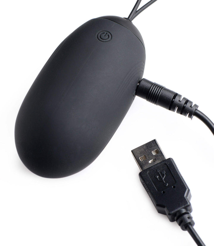 XL Silicone Vibrating Egg - Black - The Dildo Hub