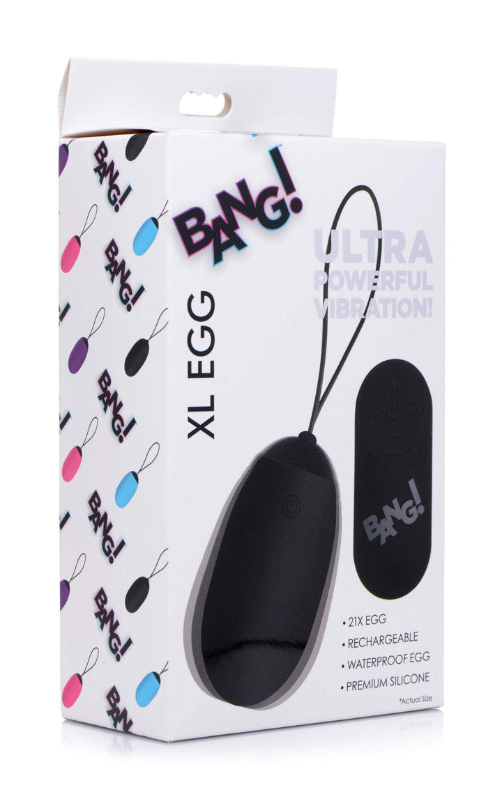 XL Silicone Vibrating Egg - Black - The Dildo Hub