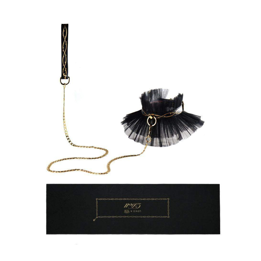 ZALO & UPKO Doll Designer Collection Leather Thorn Collar & Chain Leash - The Dildo Hub