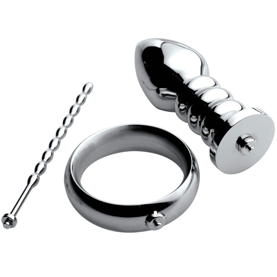 Zeus Deluxe Series Voltaic For Him Stainless Steel Male E-stim Kit - The Dildo Hub