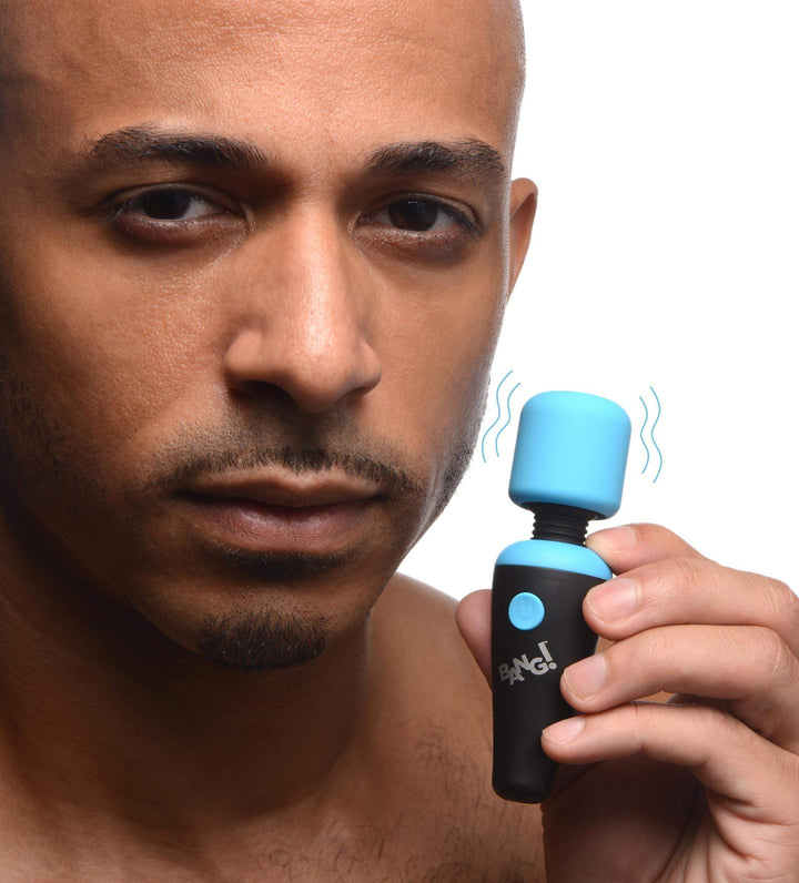 10X Ultra Powerful Silicone Mini Wand Vibrator in Blue