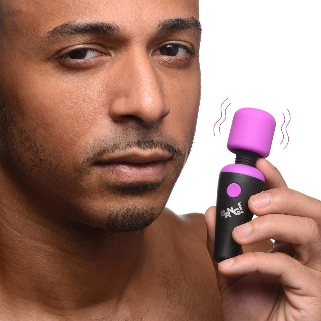 10X Ultra Powerful Silicone Mini Wand Vibrator in Purple