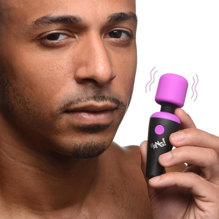 10X Ultra Powerful Silicone Mini Wand Vibrator in Purple