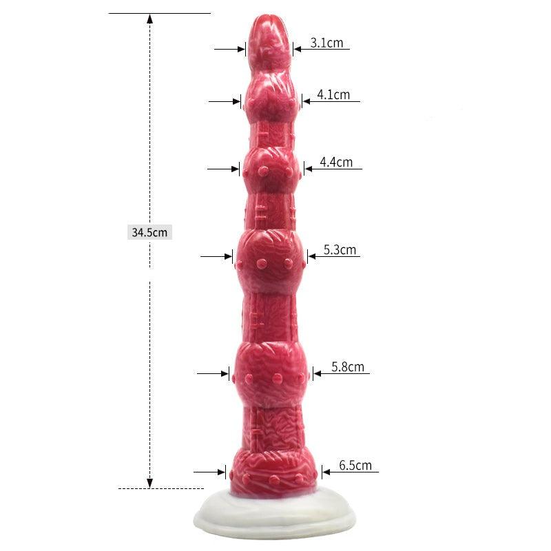 13.58 Inch Hosed & Beaded Anal Snake Dildo