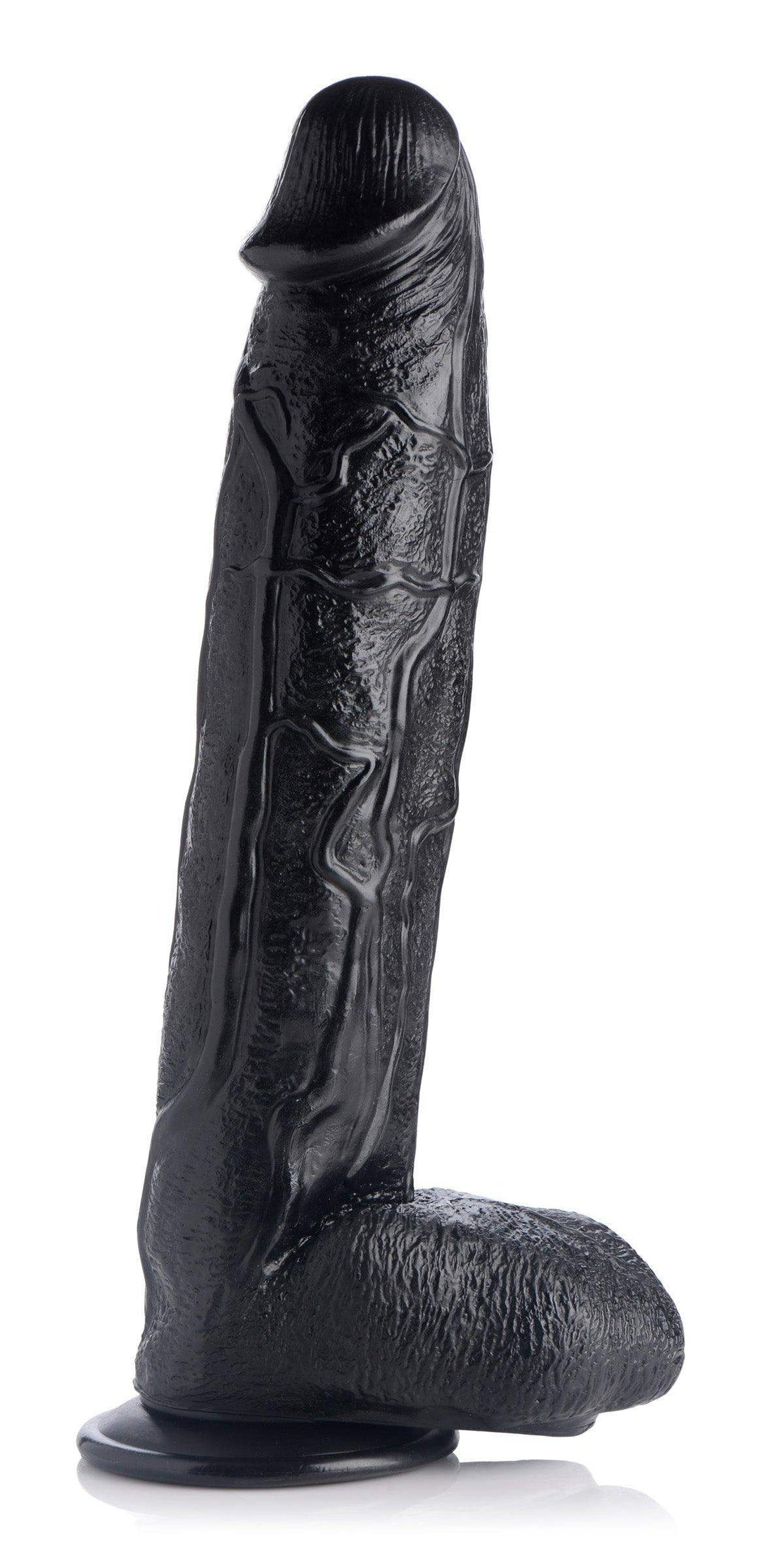 Raging Rhino 17 Inch Veiny Realistic Dildo w/ Suction Cup &amp; Balls in Black 17 Inch