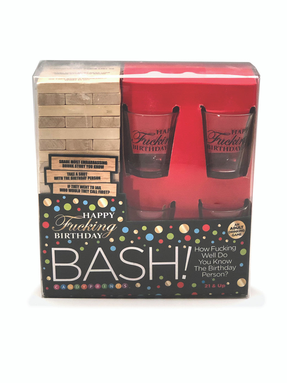 Happy Fucking Birthday Bash Tumbling Tower Drinking Game