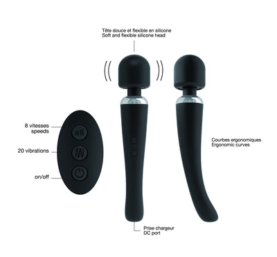 Dorcel Megawand Rechargeable Wand-Black | Unleash Mega Clitoral Pleasure