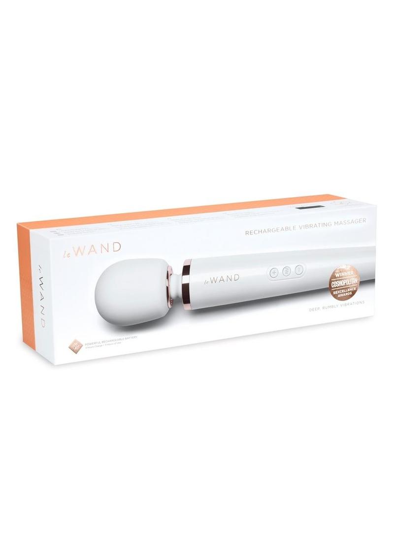 Le Wand Rechargeable Vibrating Wand Massager in Pearl White