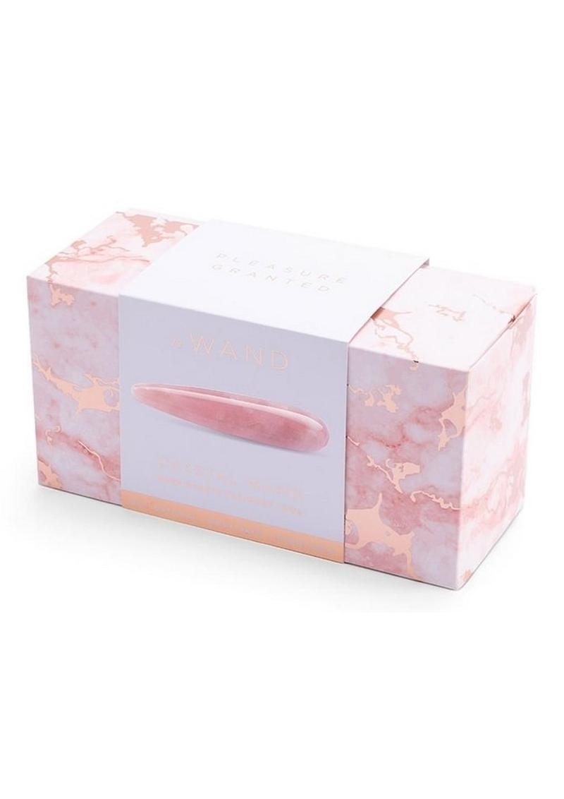 Le Wand Crystal Wand Stone Dildo with Silicone Ring in Rose Quartz