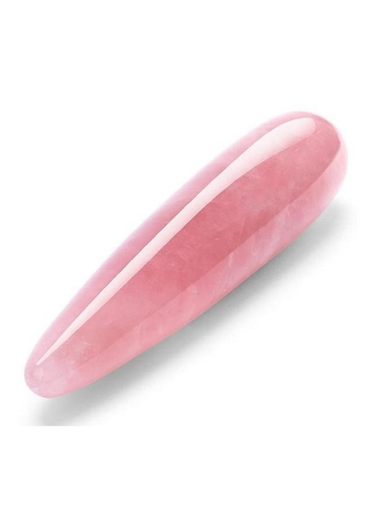 Le Wand Crystal Wand Stone Dildo with Silicone Ring in Rose Quartz