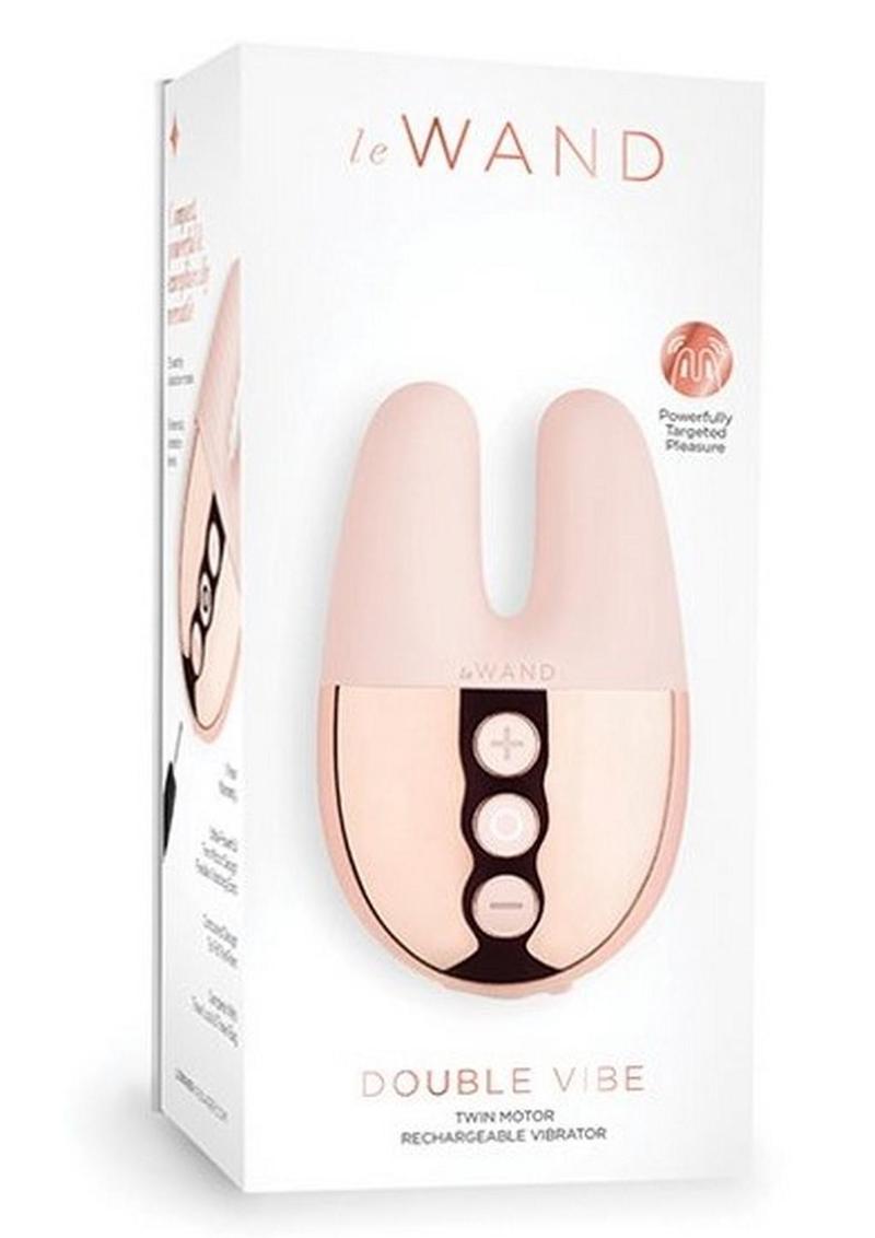 Le Wand Double Vibe Rechargeable Dual-Motor Mini Vibrator in Rose Gold