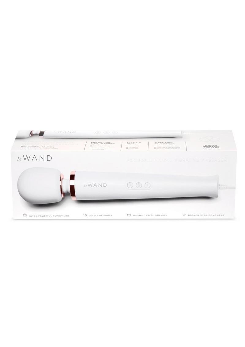 Le Wand Plug-In Vibrating Wand Massager in Sky White
