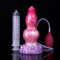 Apollo 8 Inch Silicone Squirting Dog Knot Dildo w/ Suction Cup