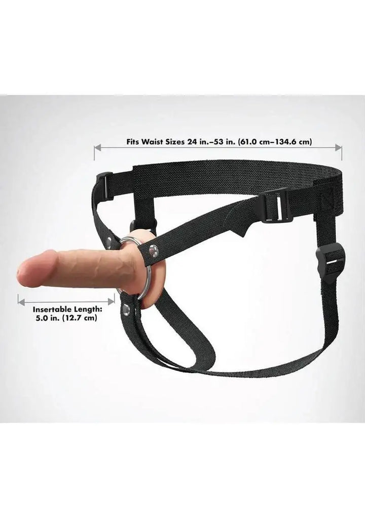 Fantasy X-Tensions 5 Inch Vanilla Elite Silicone Dual Density Hollow Strap-On