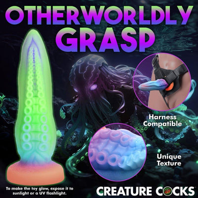 9.5 Inch Tenta-Cock | Glowing Silicone Tentacle Dildo - The Dildo Hub