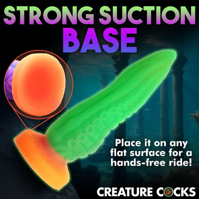 9.5 Inch Tenta-Cock | Glowing Silicone Tentacle Dildo - The Dildo Hub