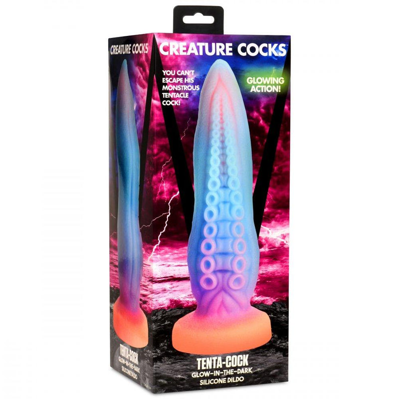 9.5 Inch Tenta-Cock | Glowing Silicone Tentacle Dildo - The Dildo Hub