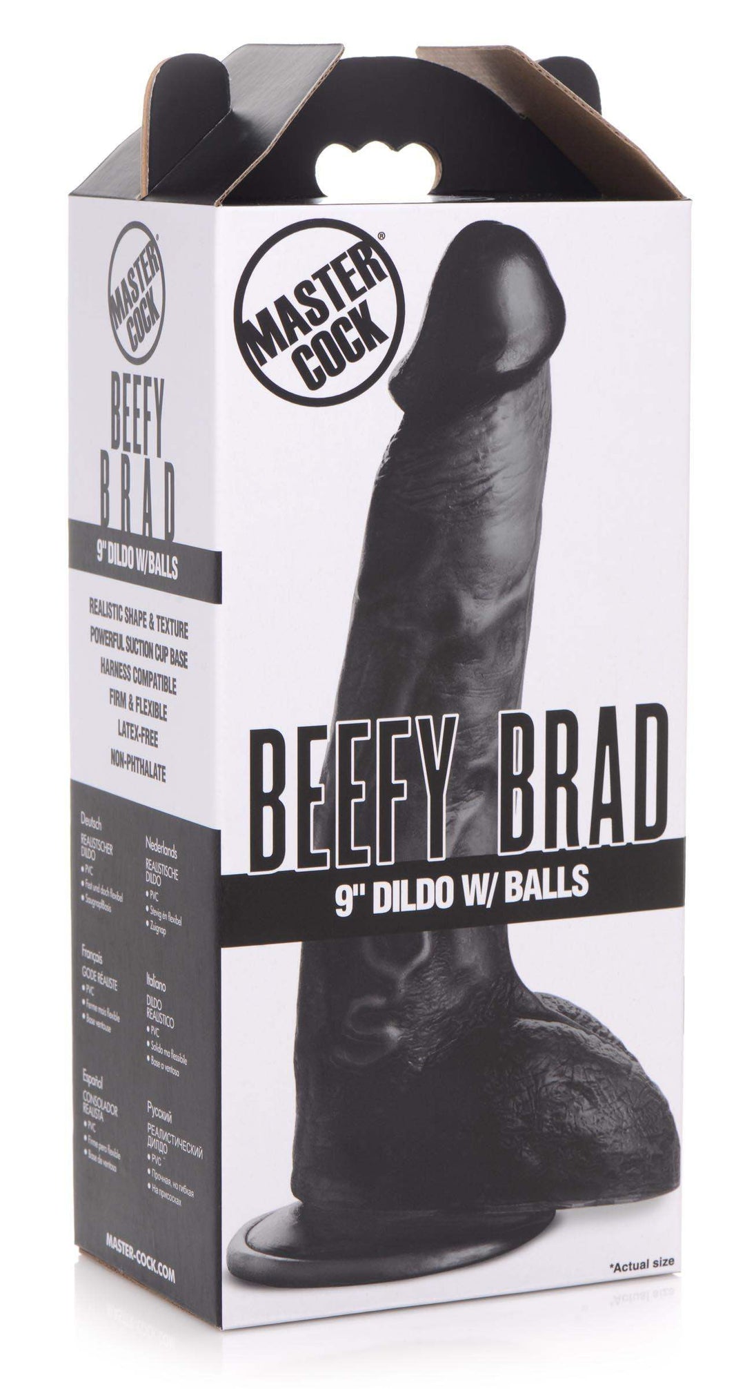 Beefy BRAD 9 Inch Realistic Dildo w/ Suction Cup in Black 9 Inch
