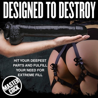 17 Inch Black Destroyer Realistic Dildo | Go Big & Hard or Go Home