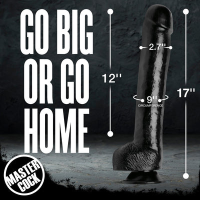 17 Inch Black Destroyer Realistic Dildo | Go Big & Hard or Go Home