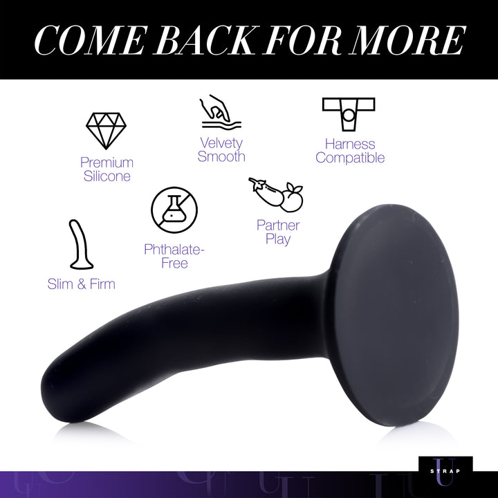 Black Silicone Strap-On Dildo - Small