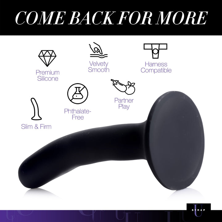 Silicone Strap-On Dildo in Black Small