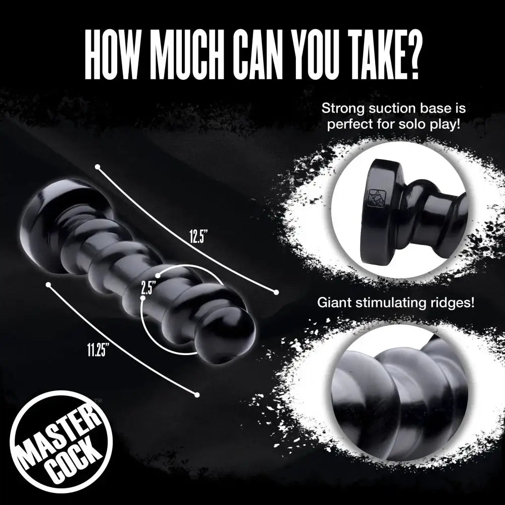 The Screw Giant 12.5 inch Big Black Dildo w/ Suction Cup
