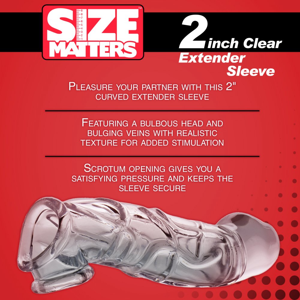 2 Inch Clear TPR Penis Extender Cock Sleeve
