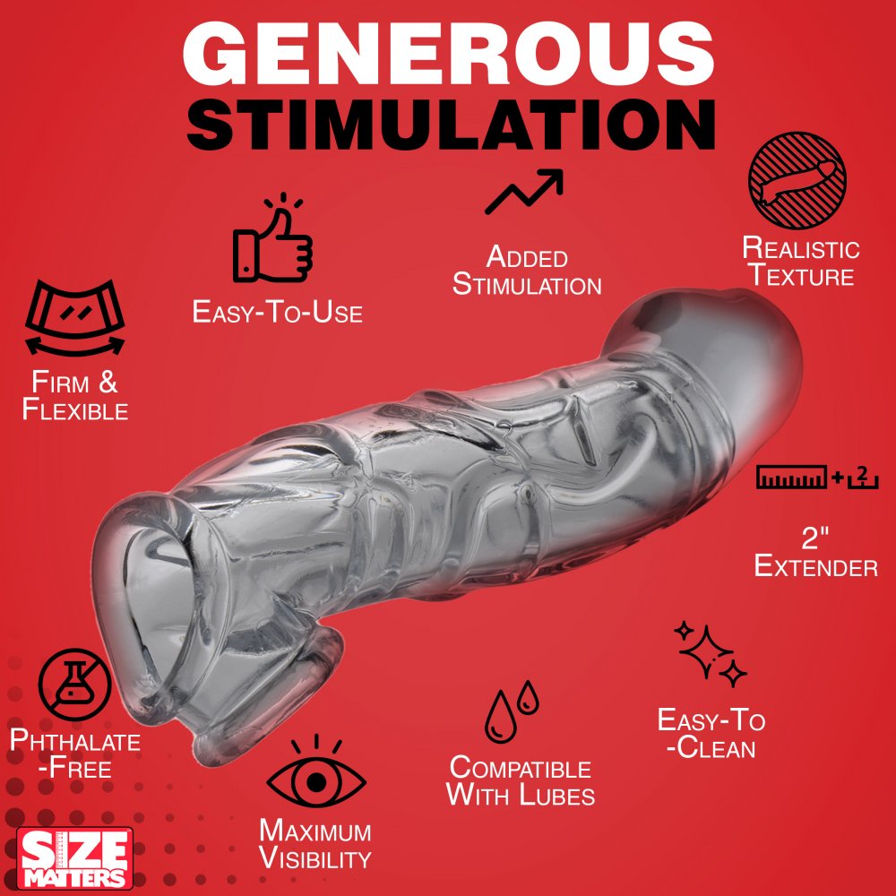 2 Inch Clear TPR Penis Extender Cock Sleeve