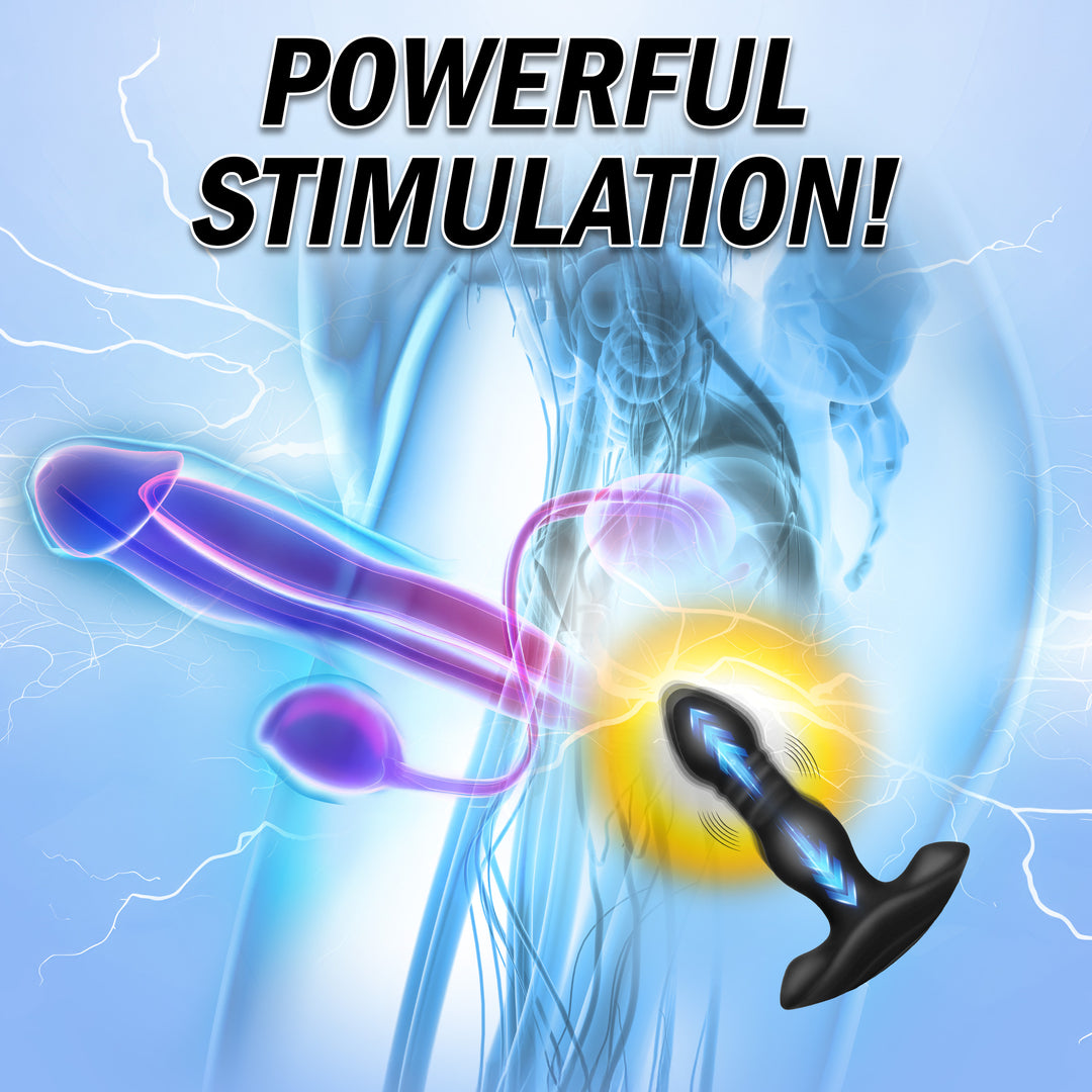 Vibrating and Thrusting Remote Control Silicone Anal Plug