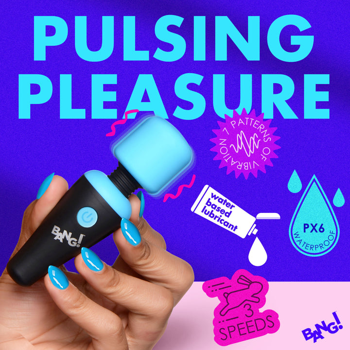 10X Ultra Powerful Silicone Mini Wand Vibrator - Blue