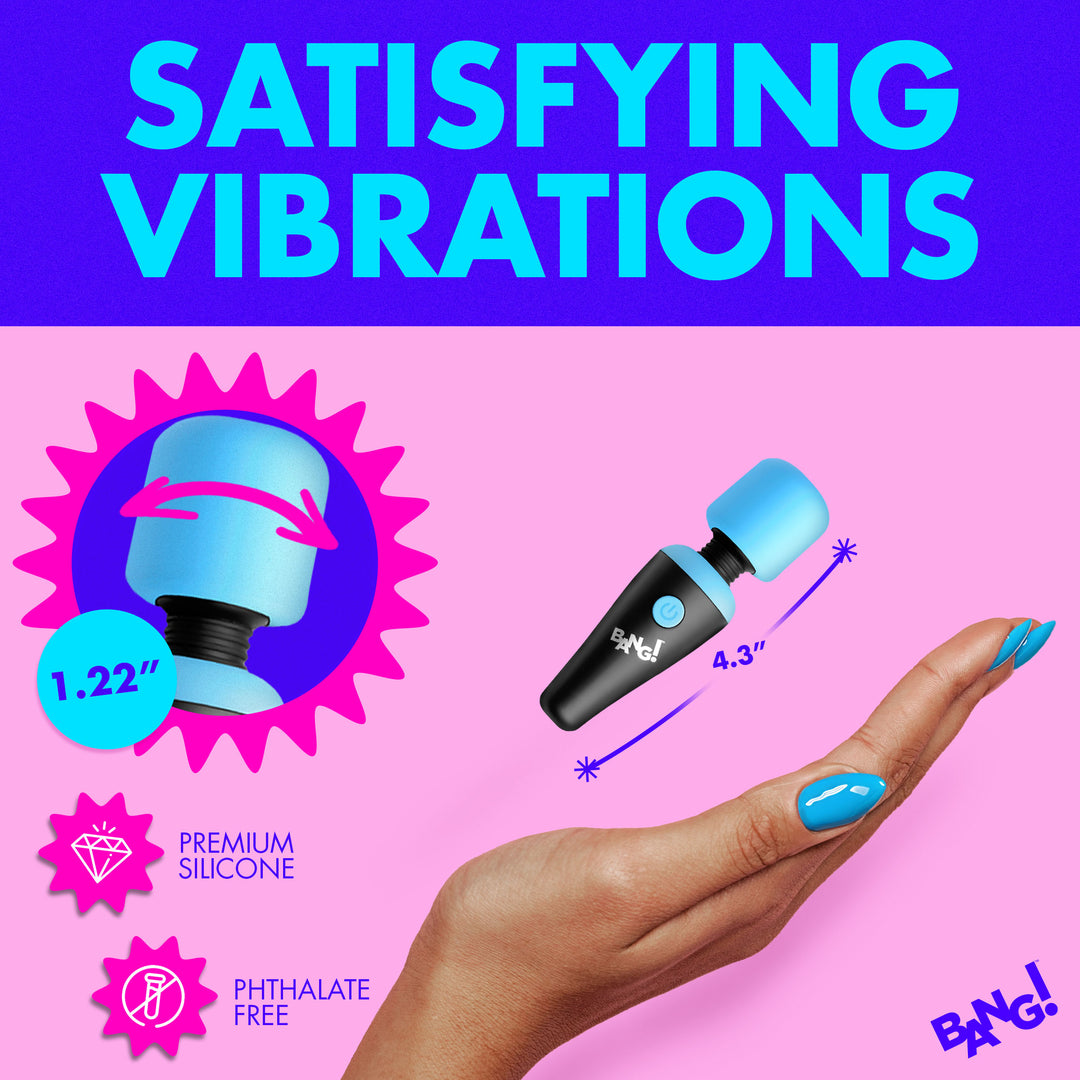 10X Ultra Powerful Silicone Mini Wand Vibrator - Blue