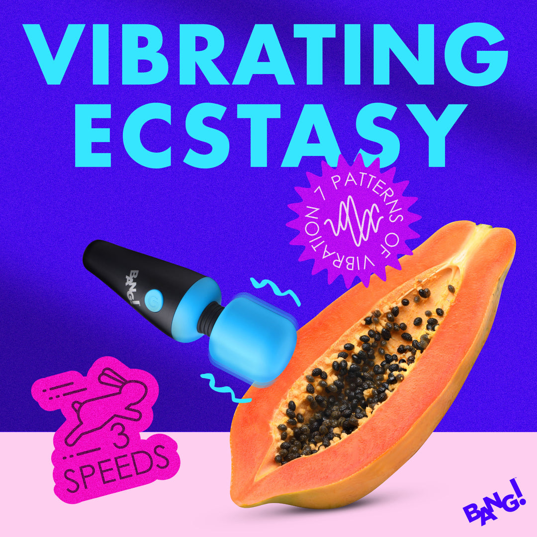 10X Ultra Powerful Silicone Mini Wand Vibrator - Blue