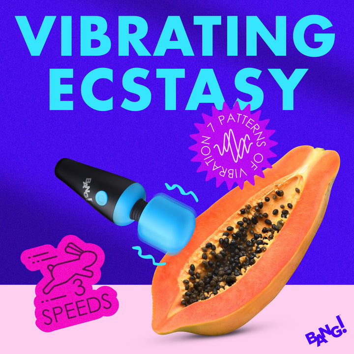 10X Ultra Powerful Silicone Mini Wand Vibrator - Blue