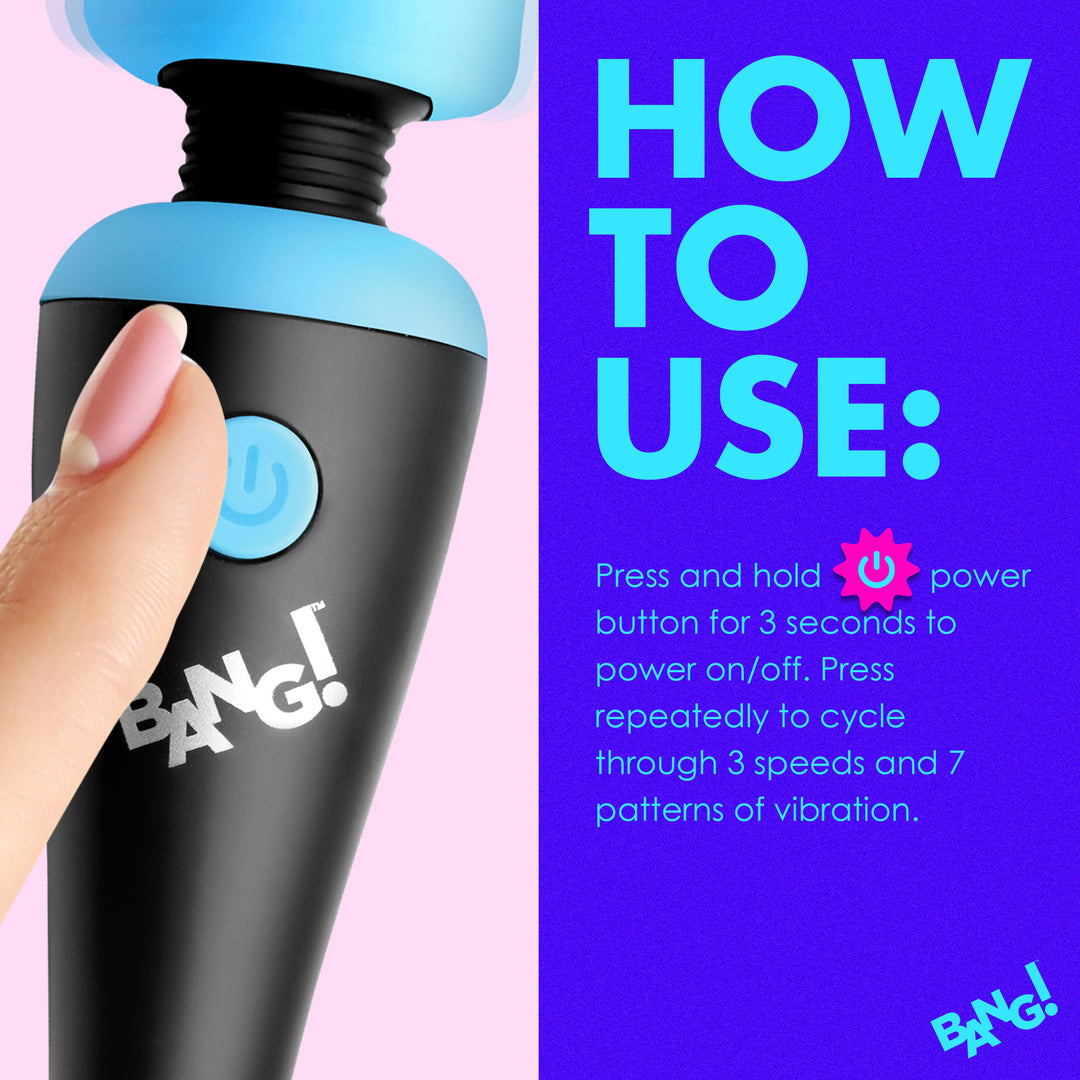 10X Ultra Powerful Silicone Mini Wand Vibrator - Blue
