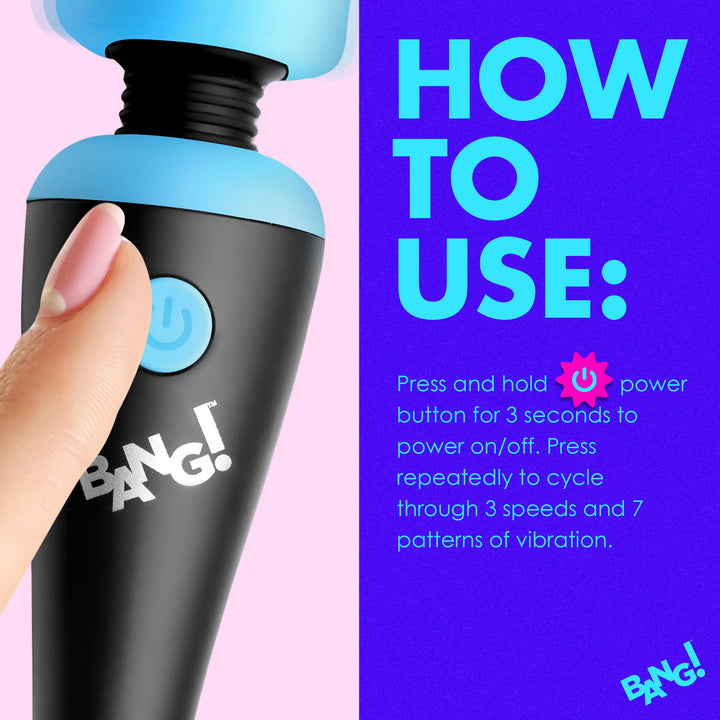 10X Ultra Powerful Silicone Mini Wand Vibrator - Blue